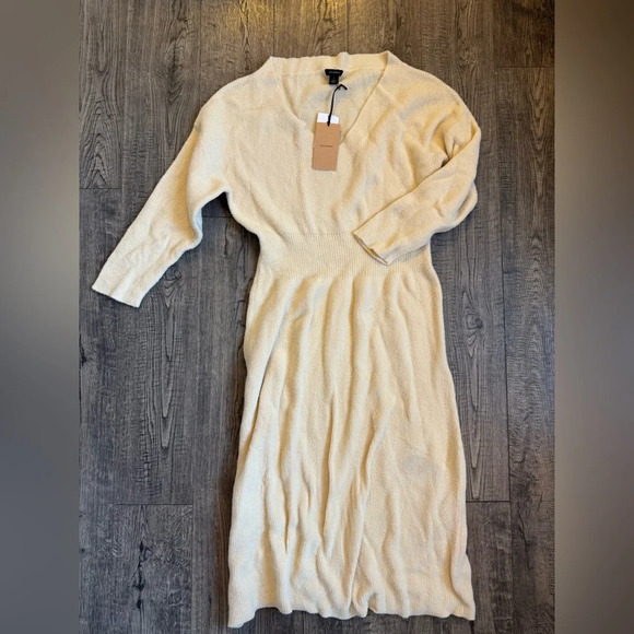 Halogen Nordstrom Cream Sweater Midi Dress - Picture 1 of 6
